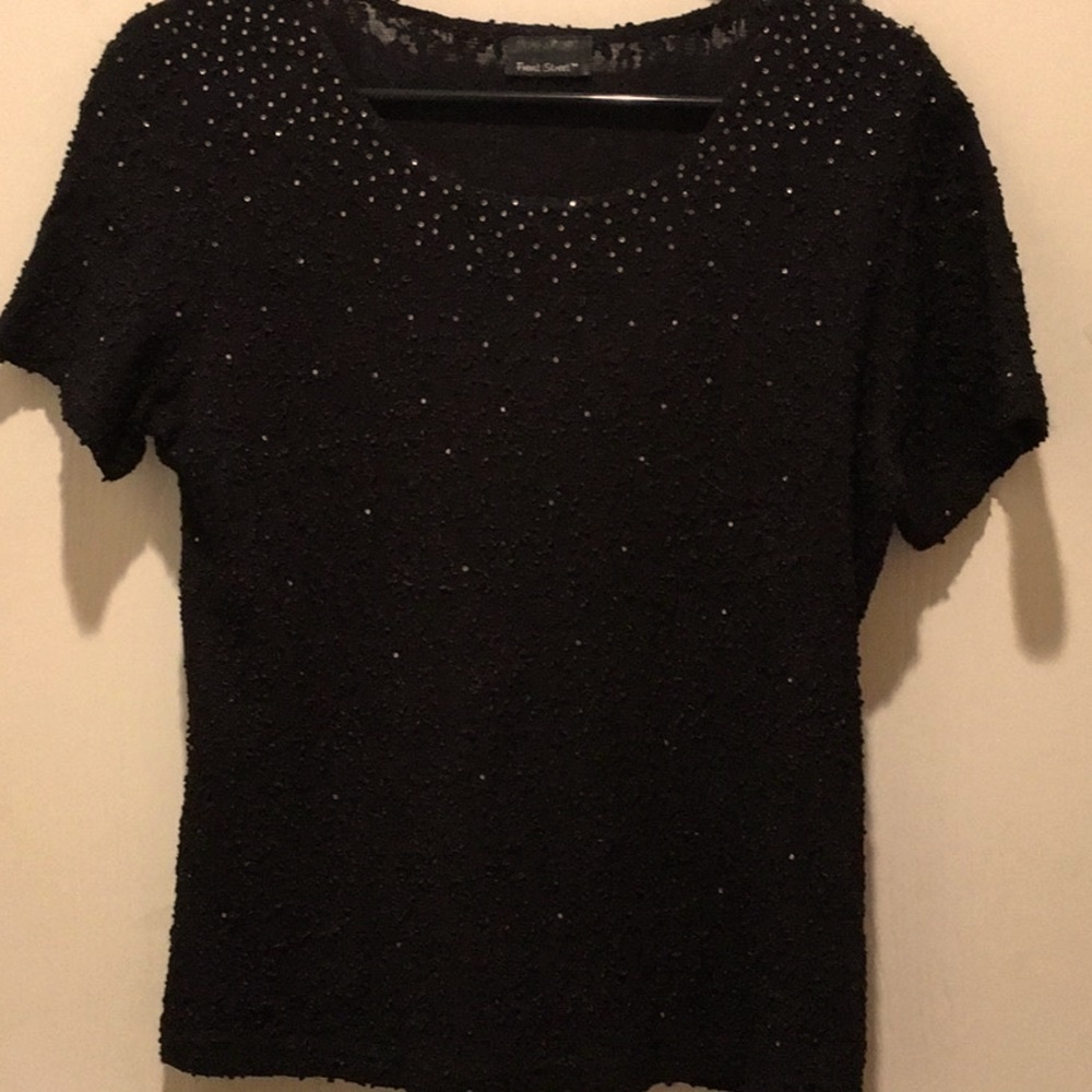 BLACK/TOP FRONT STREET SzM RHINESTONES BOTH SIDES!